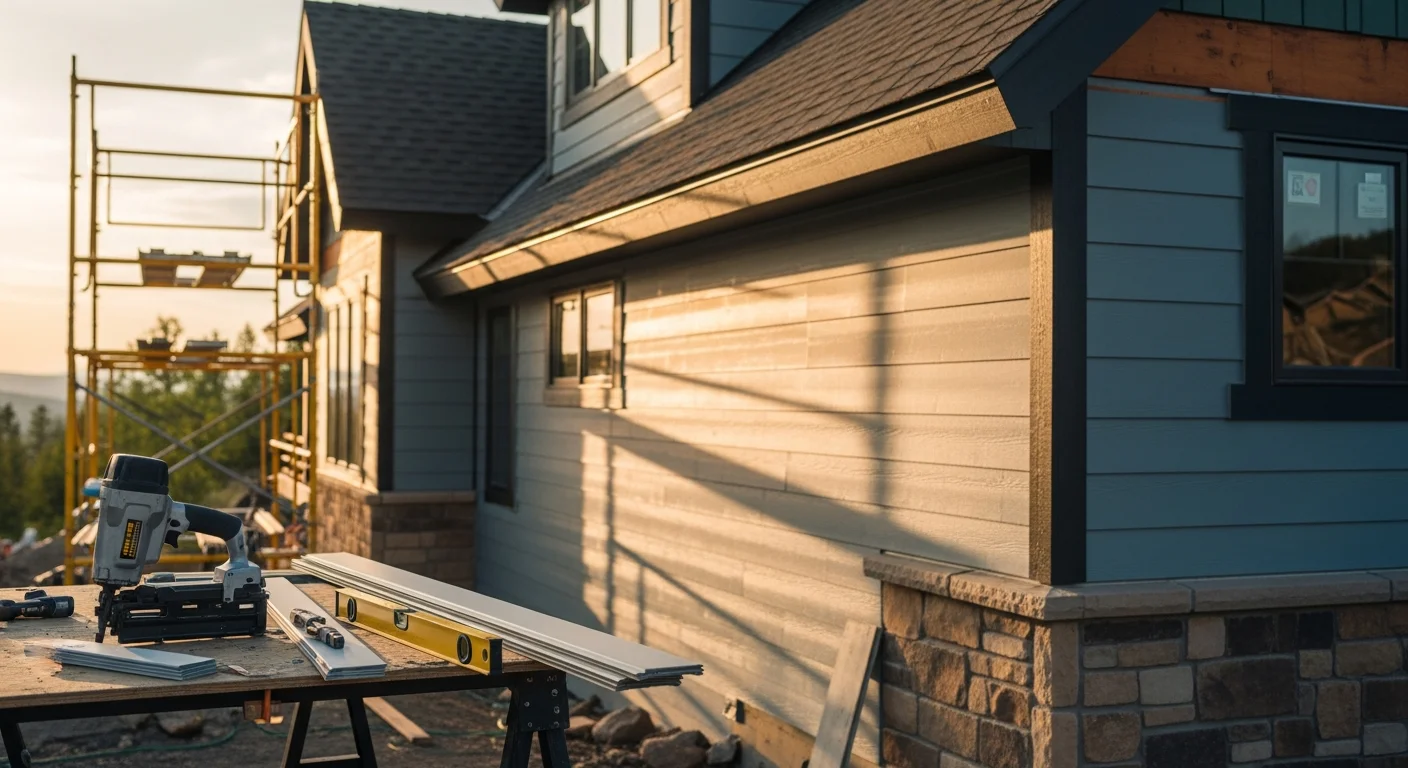 Residential home with newly installed exterior siding